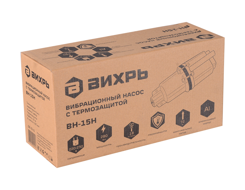 Вибрационный насос ВИХРЬ ВН-15Н купить по цене 2&nbsp;390 ₽ в интернет магазине ТЕХСАД