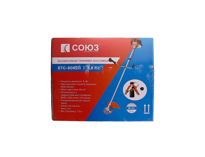 Триммер бензиновый СОЮЗ БТС-9062Л купить по цене 8&nbsp;650 ₽ в интернет магазине ТЕХСАД