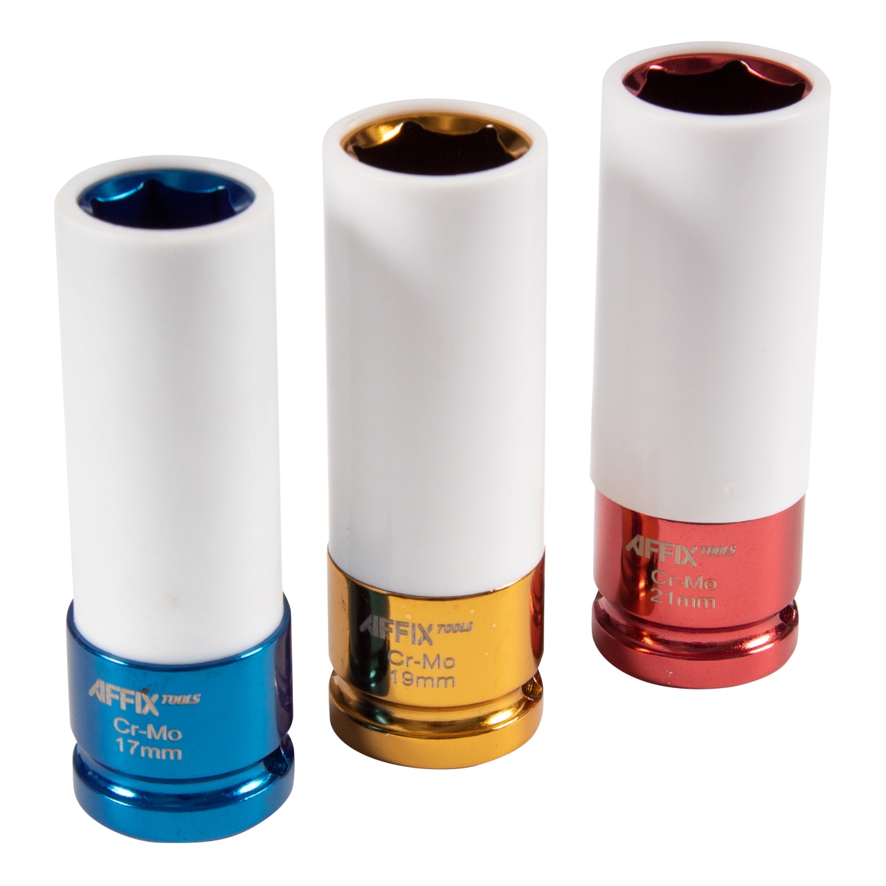 Набор ударных глубоких шестигранных головок 1/2'', 17, 19, 21 мм, пластиковое покрытие, кейс, AFFIX AF00643C купить по цене 1&nbsp;100 ₽ в интернет магазине ТЕХСАД