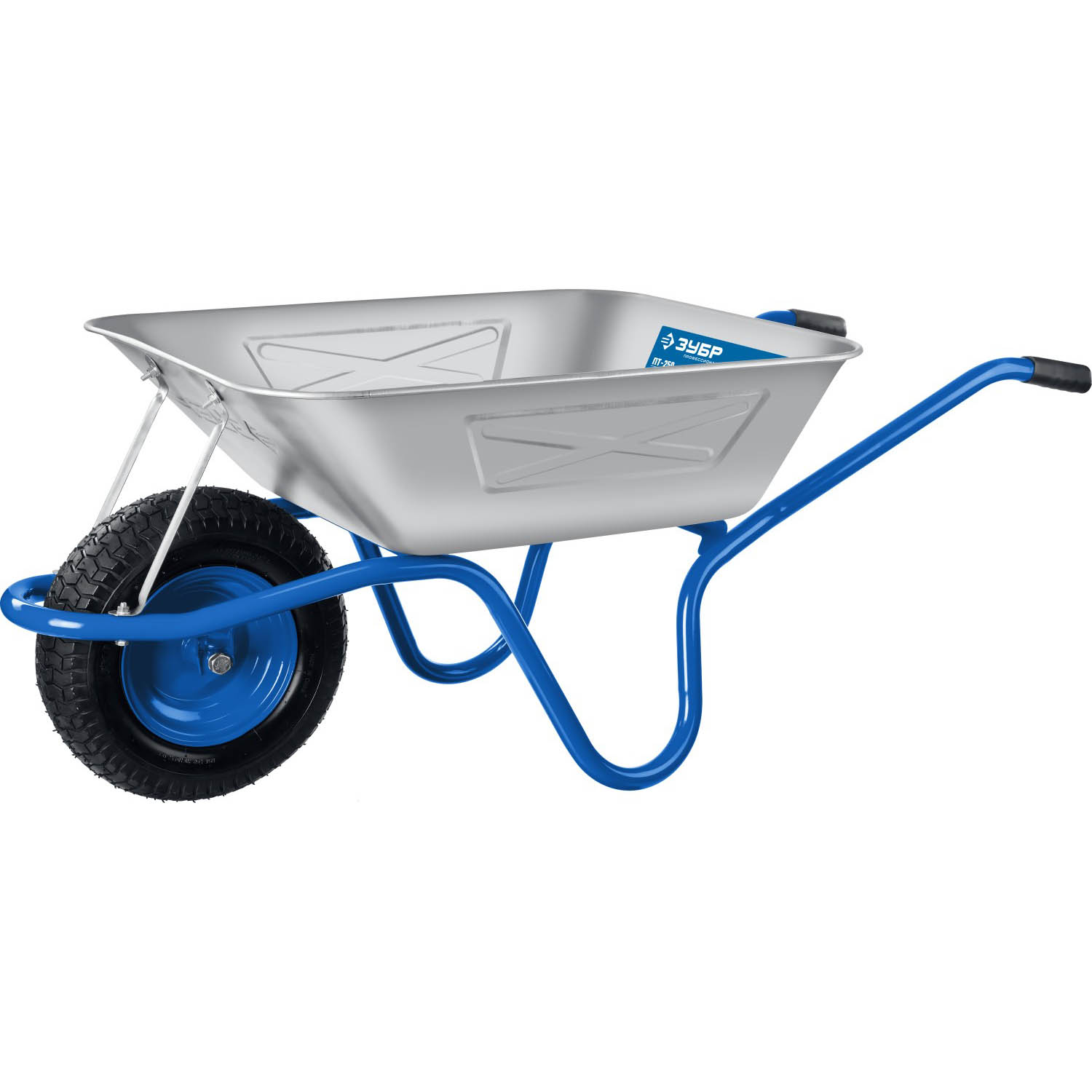 ЗУБР 130 л, 250 кг, одноколесная, с широким пневматическим колесом, тачка строительная ПТ-250 39907 купить по цене 7&nbsp;490 ₽ в интернет магазине ТЕХСАД