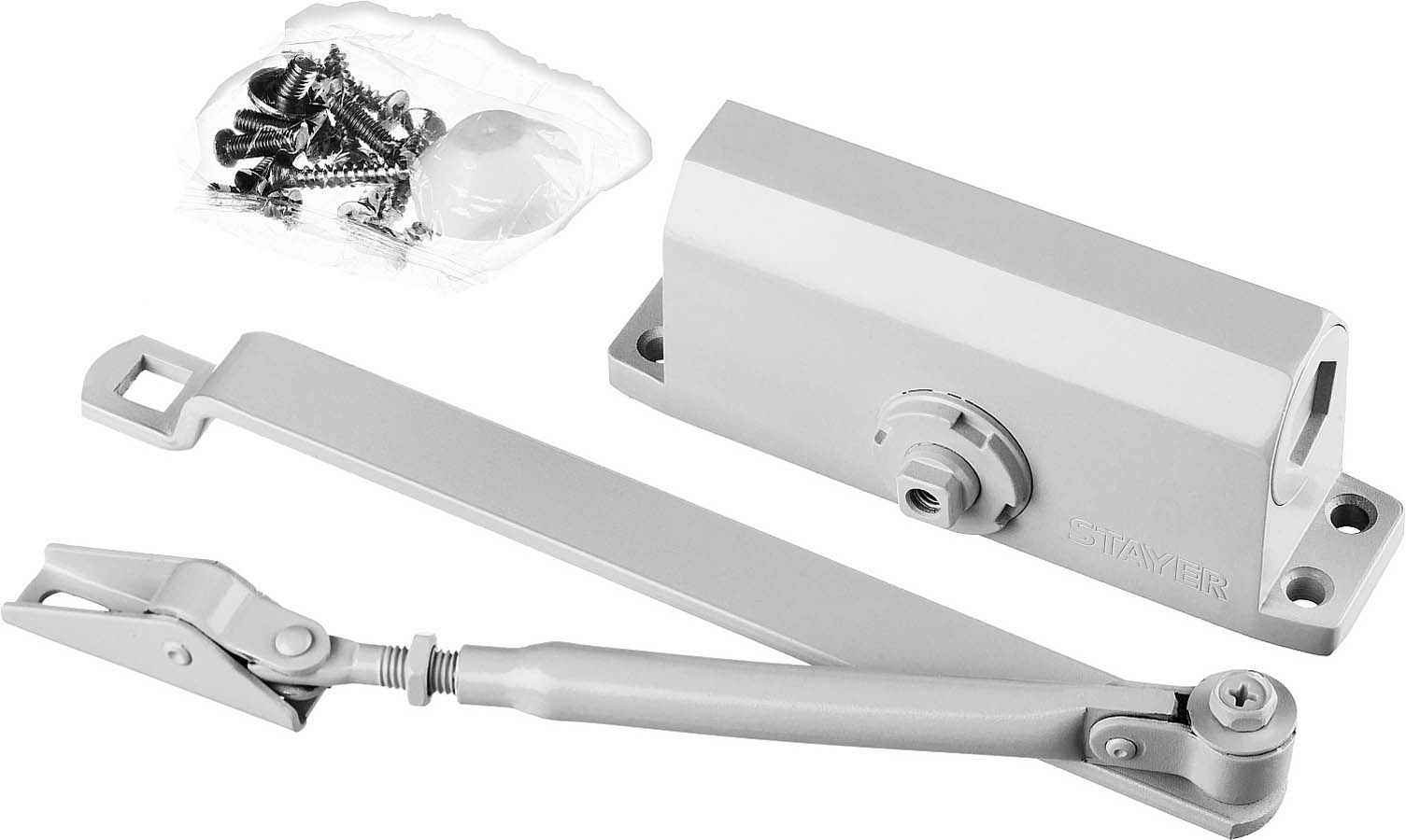 STAYER вес двери 80 кг, высота 44 мм, материал силумин, доводчик дверной MAXComfort 37916-80 купить по цене 2&nbsp;400 ₽ в интернет магазине ТЕХСАД