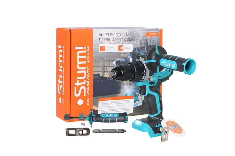 Аккумуляторный шуруповерт Sturm! CD1880 купить по цене 6&nbsp;390 ₽ в интернет магазине ТЕХСАД