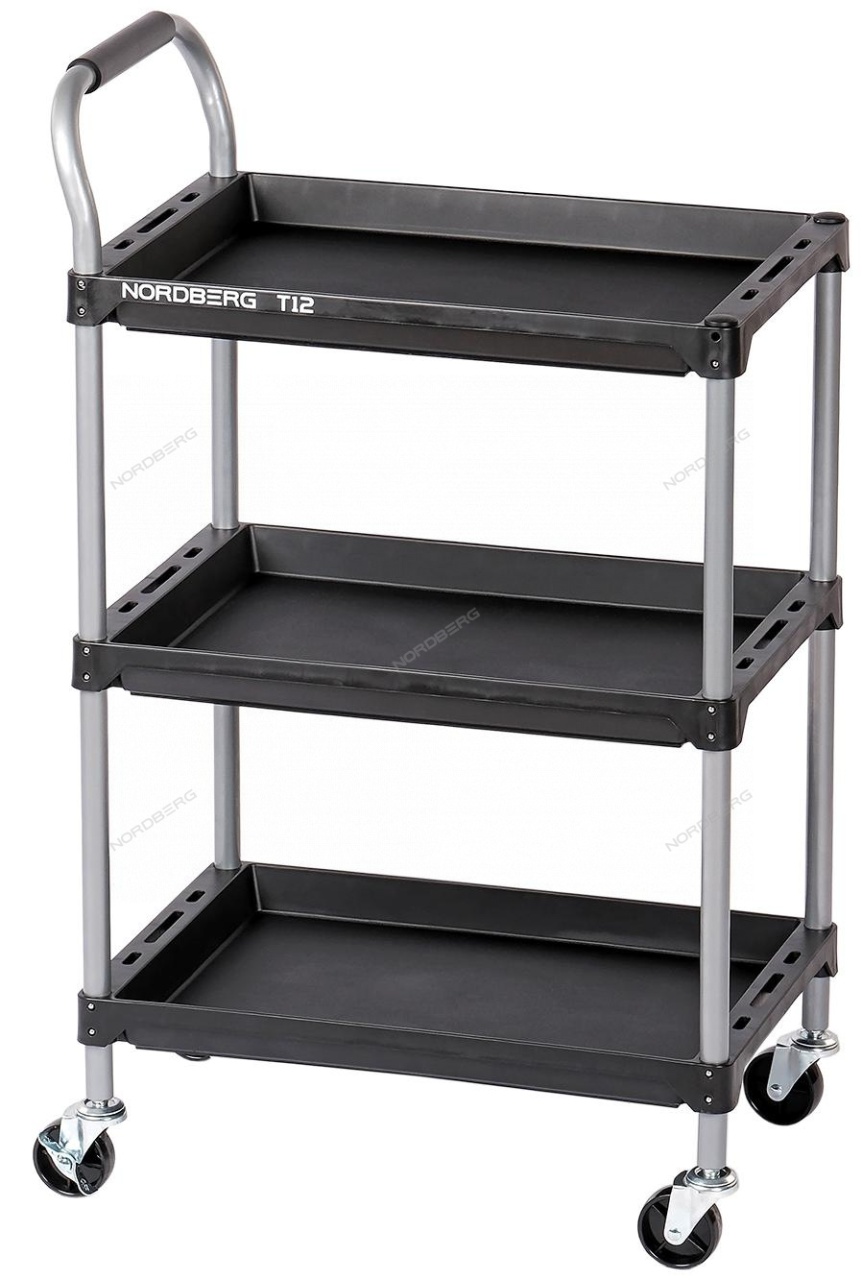 Тележка открытая, 3 полки, пластиковая NORDBERG T12 купить по цене 5&nbsp;887 ₽ в интернет магазине ТЕХСАД