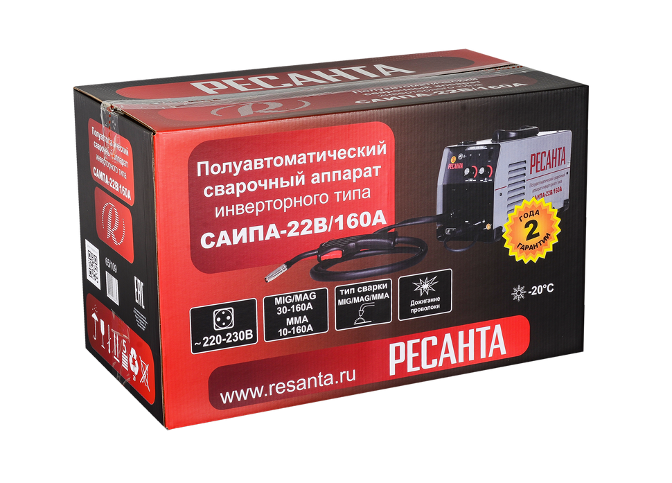 Сварочный полуавтомат Ресанта САИПА-22В/160А (MIG/MAG) купить по цене 19&nbsp;025 ₽ в интернет магазине ТЕХСАД