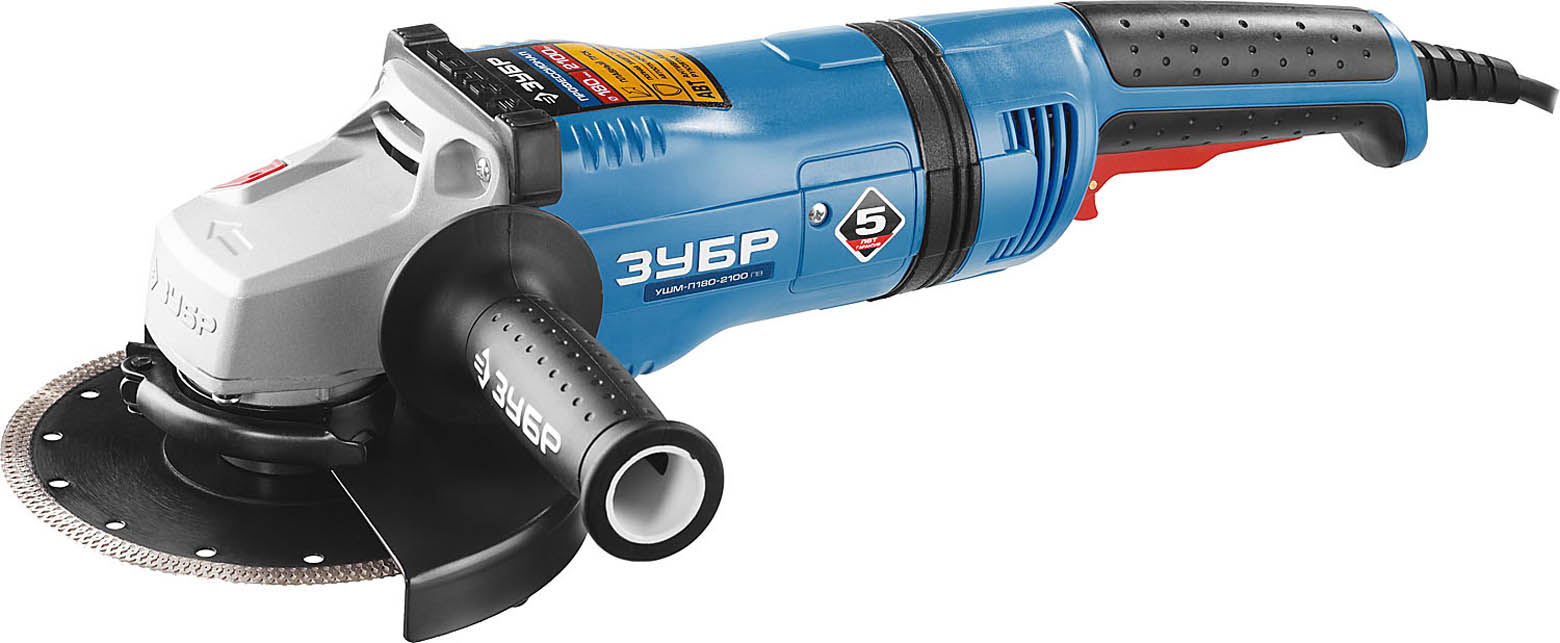 ЗУБР 2100 Вт, 180*22,2 мм, углошлифовальная машина (болгарка) УШМ-П180-2100 ПВ Профессионал купить по цене 8&nbsp;380 ₽ в интернет магазине ТЕХСАД