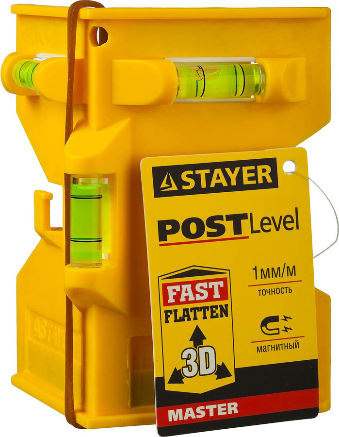 STAYER 3 ампулы, уровень-угольник пластмассовый, магнитный POSTLevel 3456_z01 купить по цене 105 ₽ в интернет магазине ТЕХСАД