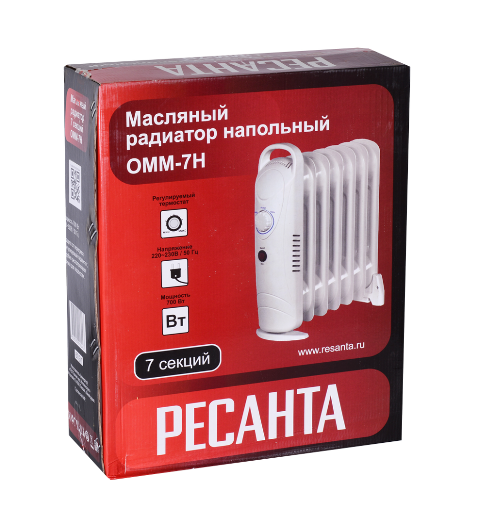 Масляный радиатор Ресанта ОММ - 7Н купить по цене 2&nbsp;990 ₽ в интернет магазине ТЕХСАД