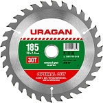 URAGAN Ø 185 x 20 мм, 30T, диск пильный по дереву 36801-185-20-30 купить по цене 449 ₽ в интернет магазине ТЕХСАД