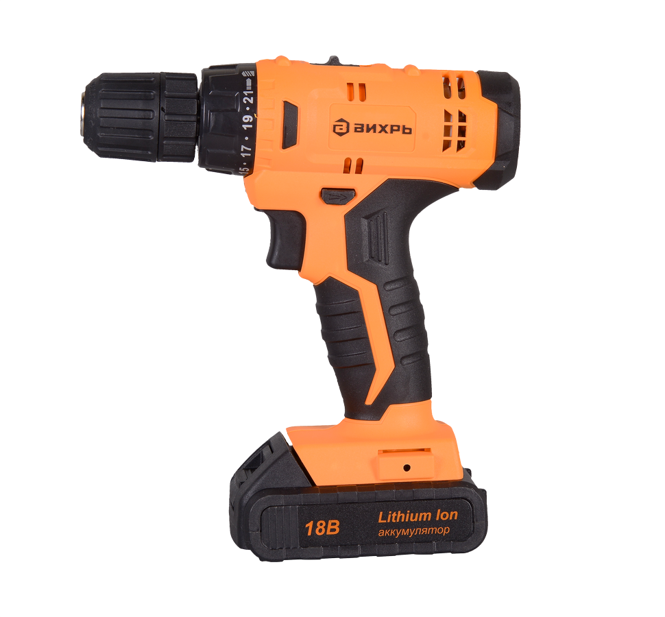 Дрель-шуруповерт ВИХРЬ ДА-18Л-2К купить по цене 5&nbsp;590 ₽ в интернет магазине ТЕХСАД