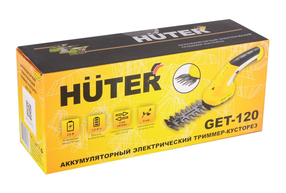 Аккумуляторный электрический триммер-кусторез Huter GET-120 купить по цене 2&nbsp;283 ₽ в интернет магазине ТЕХСАД