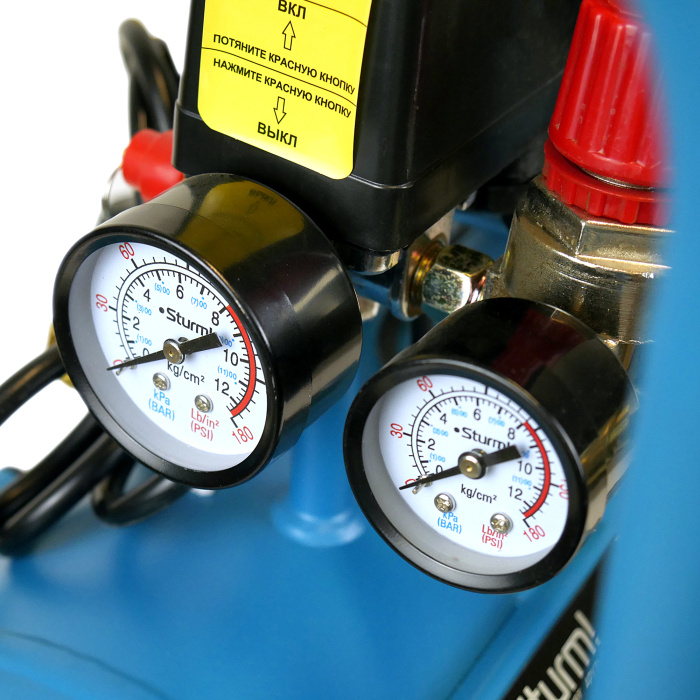 Компрессор безмасляный бесшумный Sturm! AC93224OL купить по цене 17&nbsp;990 ₽ в интернет магазине ТЕХСАД
