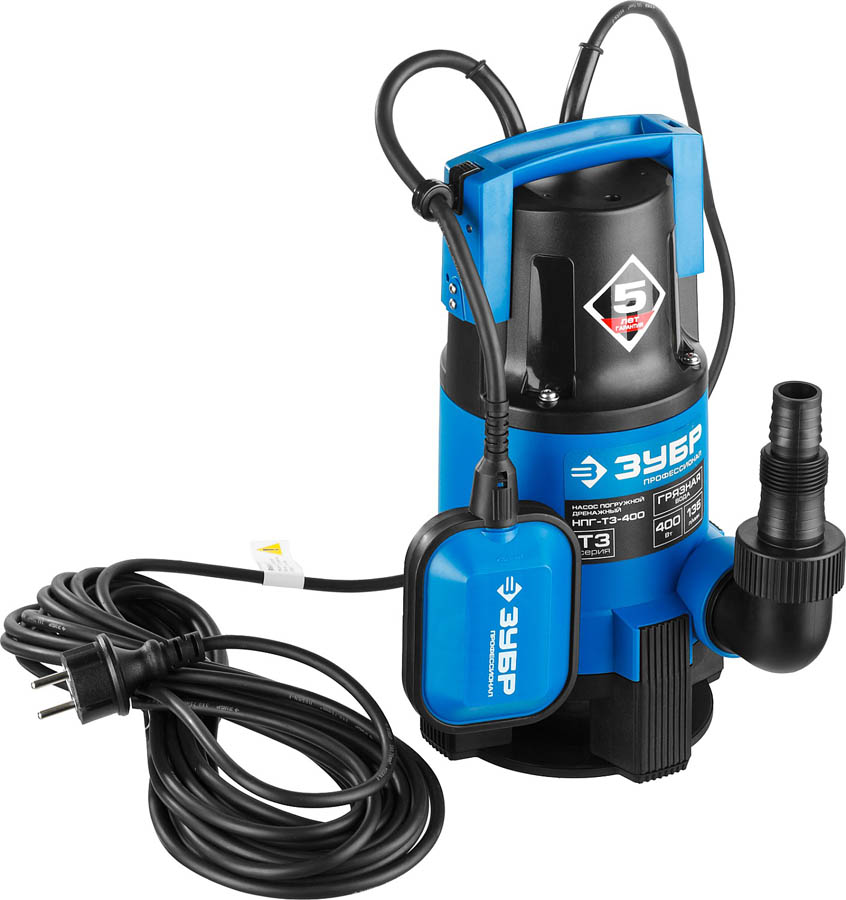 ЗУБР 400 Вт, 135 л/мин, насос погружной дренажный для грязной воды НПГ-Т3-400 Профессионал купить по цене 5&nbsp;840 ₽ в интернет магазине ТЕХСАД