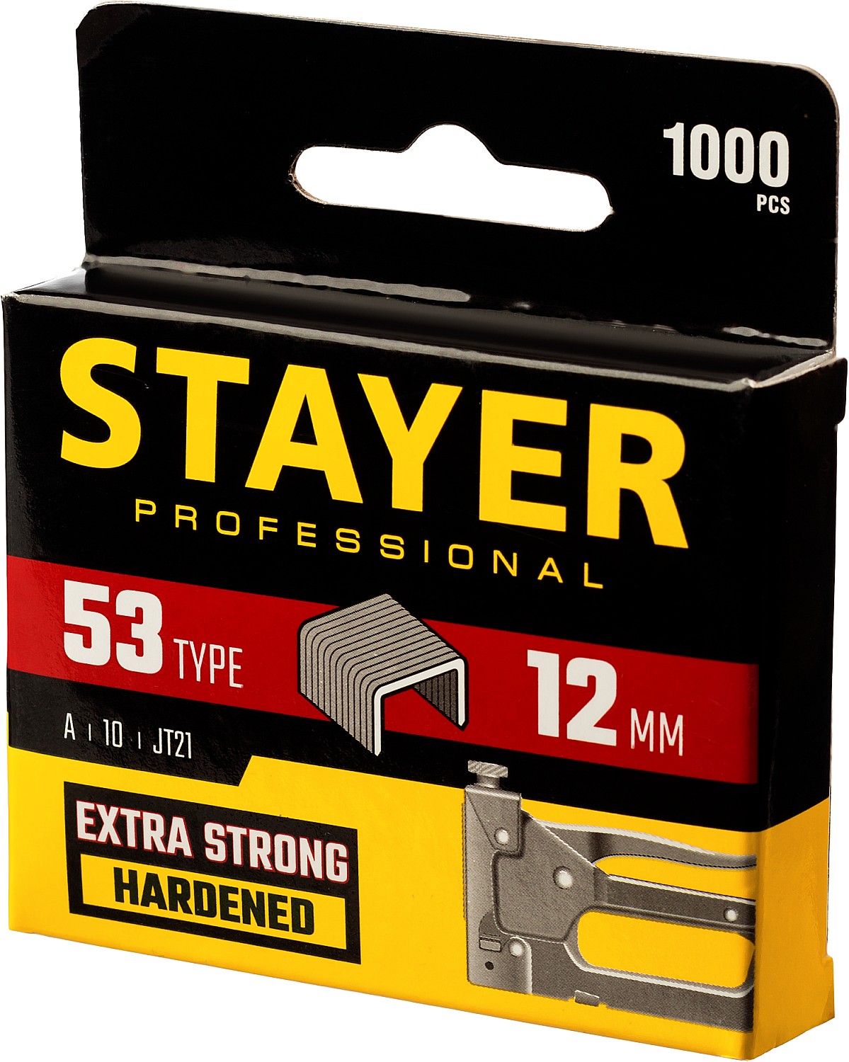 STAYER скобы тип 53 (A / 10 / JT21), 12  мм, 1000 шт., закаленные, особотвердые, скобы для степлера тонкие 3159-12_z02 Professional купить по цене 104 ₽ в интернет магазине ТЕХСАД