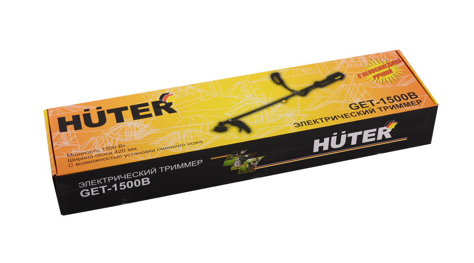 Триммер электрический Huter GET-1500B купить по цене 8&nbsp;290 ₽ в интернет магазине ТЕХСАД