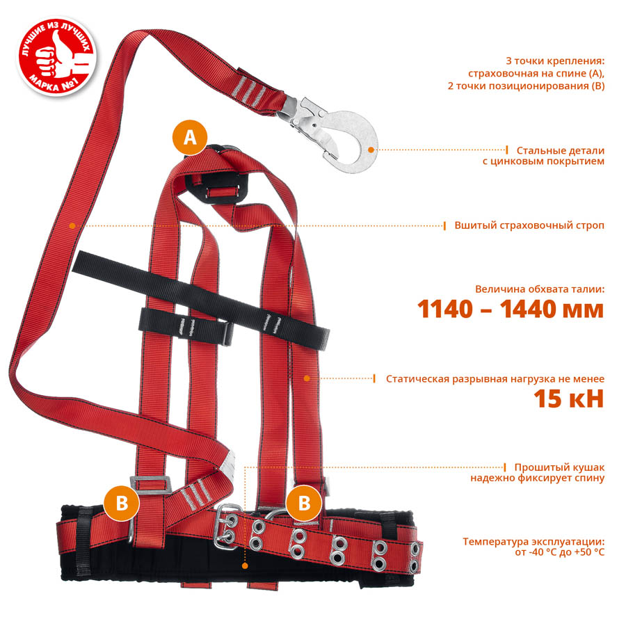ЗУБР ленточный строп, лямочный пояс Алтай  11584 Мастер купить по цене 1&nbsp;920 ₽ в интернет магазине ТЕХСАД