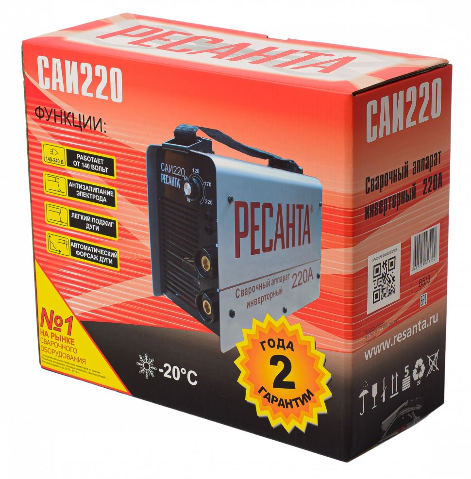 Сварочный аппарат инверторный Ресанта САИ 220 купить по цене 10&nbsp;290 ₽ в интернет магазине ТЕХСАД