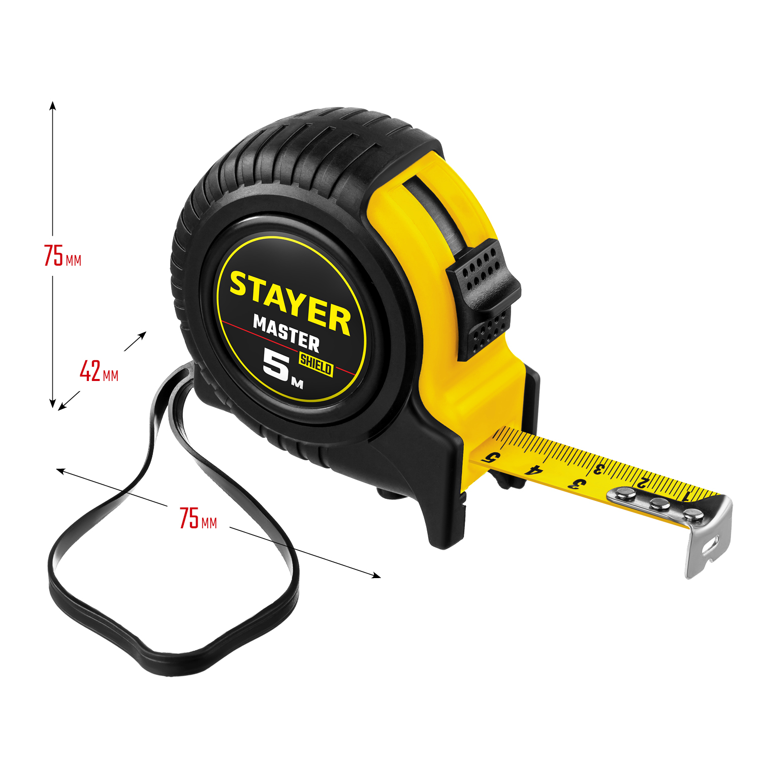 STAYER 5 м х 19 мм, ударостойкий, обрезиненный корпус, рулетка 34025-05_z01 Master купить по цене 317 ₽ в интернет магазине ТЕХСАД