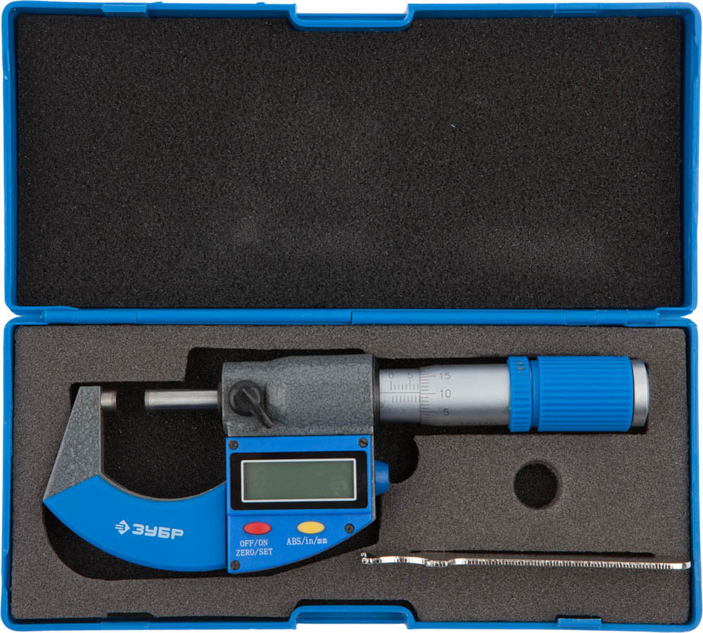 ЗУБР 0-25 мм, микрометр цифровой 34482-25_z01 купить по цене 5&nbsp;619 ₽ в интернет магазине ТЕХСАД