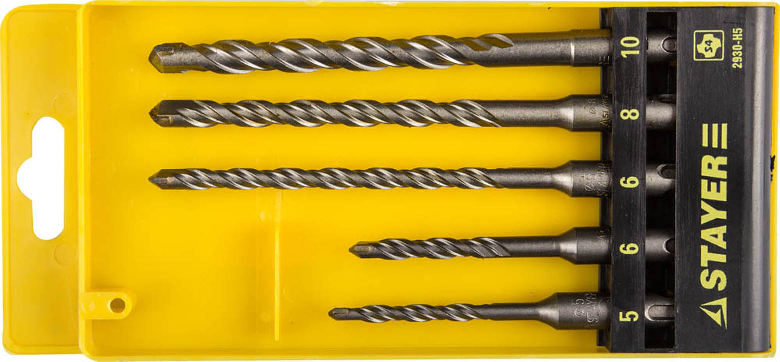 STAYER 5 шт, 5,6,6,8,10 мм, SDS-Plus, набор буров по бетону 2930-H5 купить по цене 850 ₽ в интернет магазине ТЕХСАД