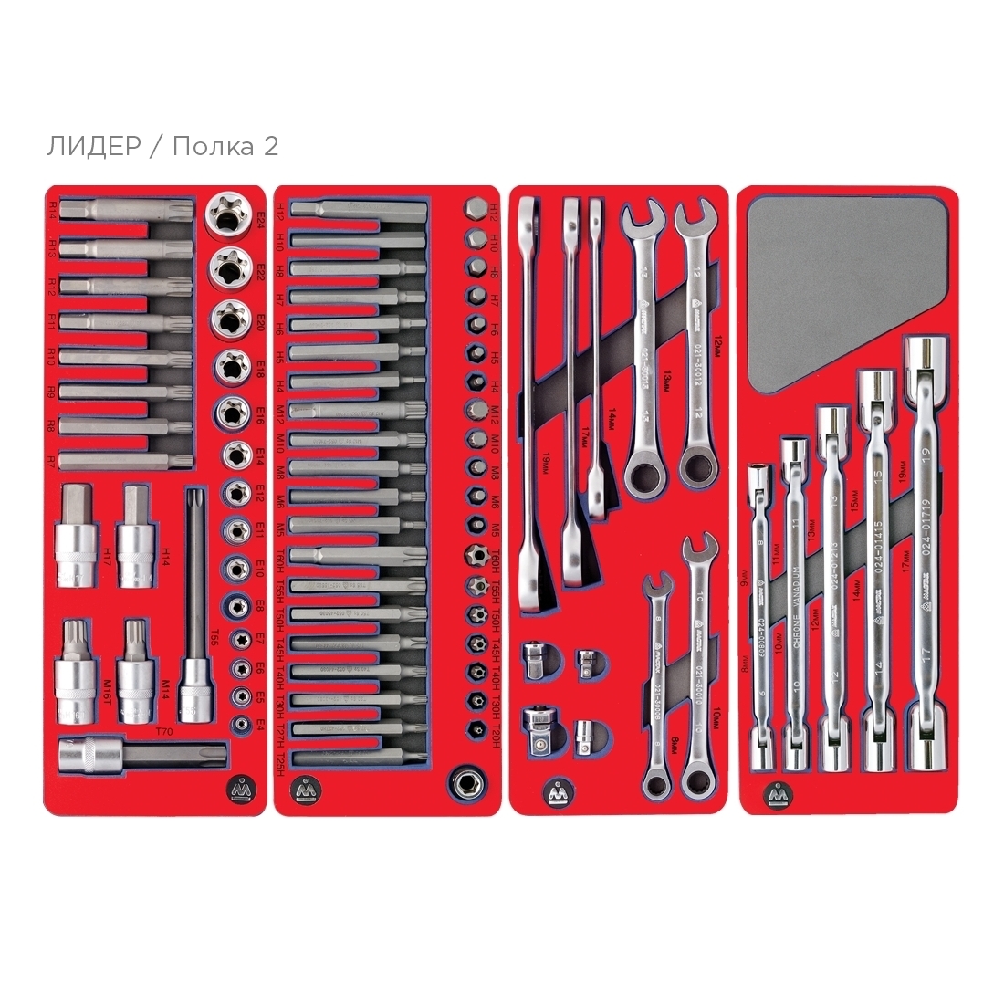 Набор инструментов ''ЛИДЕР'' для тележки, 14 ложементов, 270 предметов МАСТАК 5-00270 купить по цене 149&nbsp;700 ₽ в интернет магазине ТЕХСАД