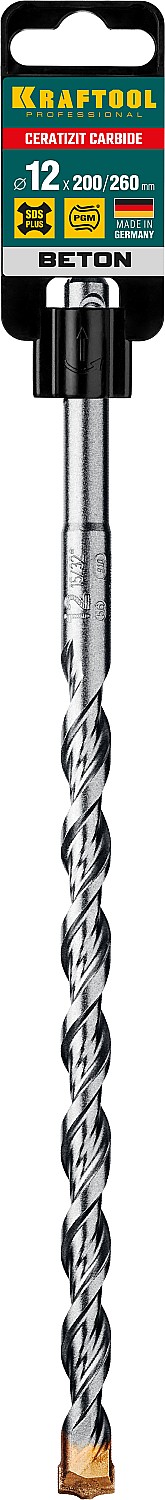 KRAFTOOL 12 х 260 мм, бур SDS-plus 29320-260-12_z02 купить по цене 760 ₽ в интернет магазине ТЕХСАД