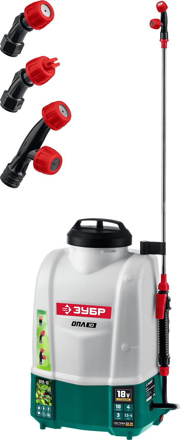 ЗУБР 18 В, Li-Ion, 10 л бак, без АКБ, опрыскиватель аккумуляторный ОПЛ-10 Мастер купить по цене 9&nbsp;000 ₽ в интернет магазине ТЕХСАД