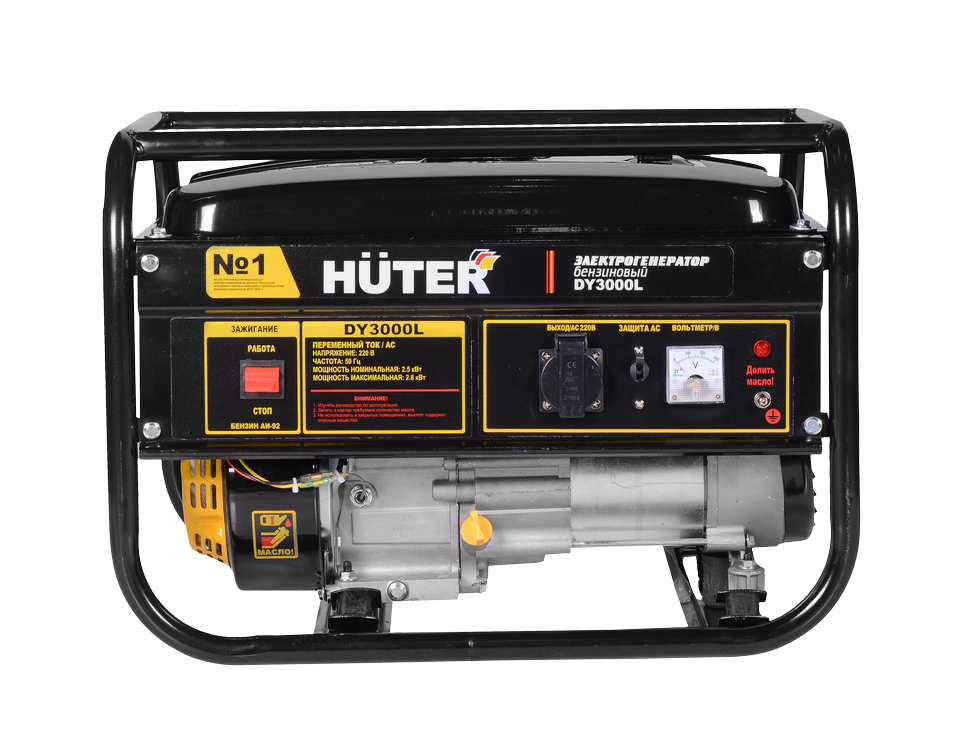 Портативный бензогенератор HUTER DY3000L купить по цене 20&nbsp;151 ₽ в интернет магазине ТЕХСАД