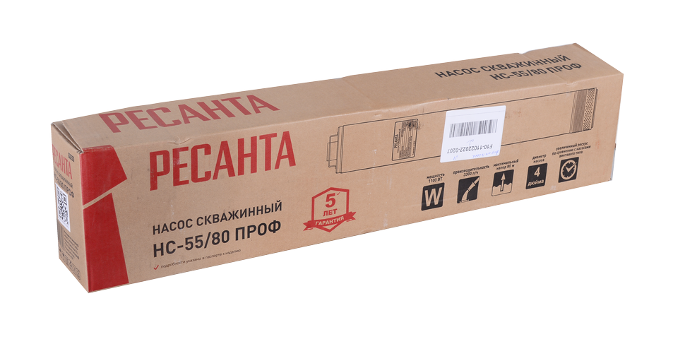 Скважинный насос Ресанта НС-55/80 ПРОФ купить по цене 17&nbsp;090 ₽ в интернет магазине ТЕХСАД