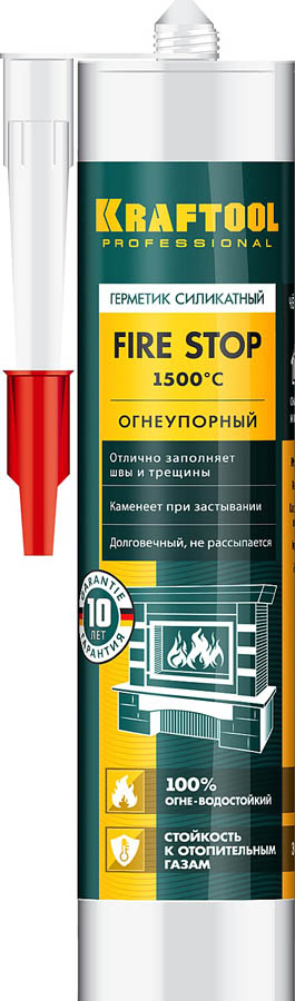 KRAFTOOL 300 мл, огнеупорный, черный, силикатный герметик KRAFTSIL FR150 41260-4 купить по цене 241 ₽ в интернет магазине ТЕХСАД