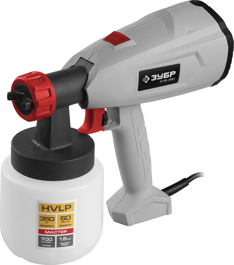 ЗУБР 350 Вт, компрессорный, HVLP, краскопульт электрический КПЭ-350 Мастер купить по цене 3&nbsp;810 ₽ в интернет магазине ТЕХСАД