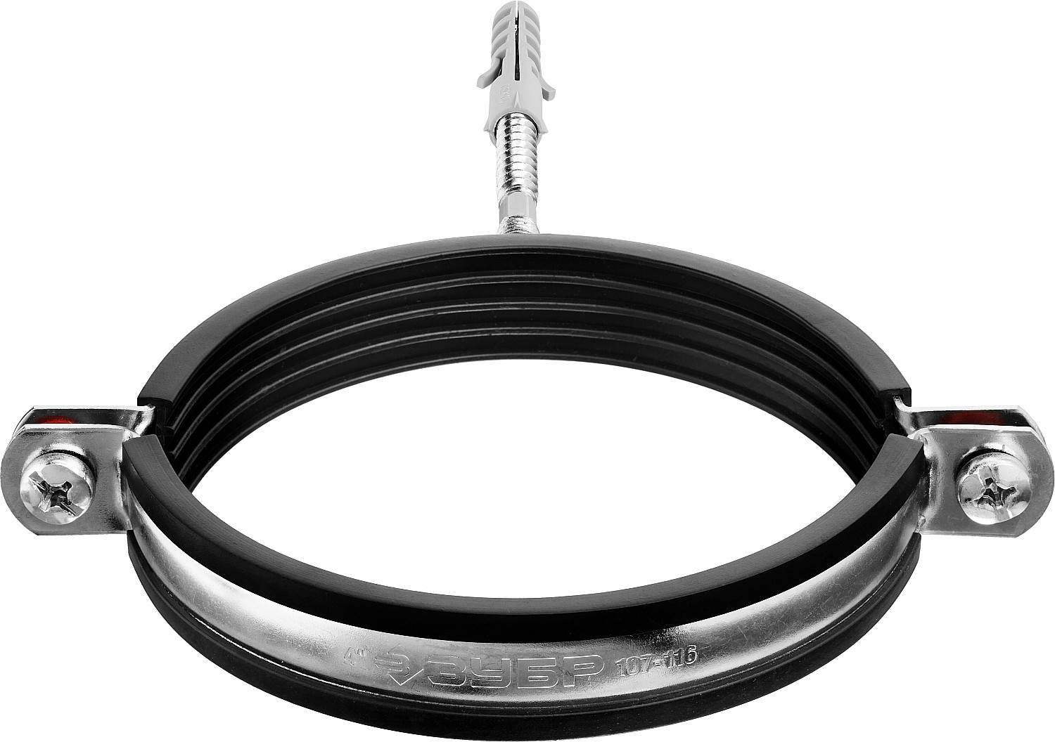 ЗУБР 1 шт., 4'', оцинкованный, в комплекте с сантехнической шпилькой и дюбелем, хомут трубный с гайкой 37866-107-116 Мастер купить по цене 156 ₽ в интернет магазине ТЕХСАД