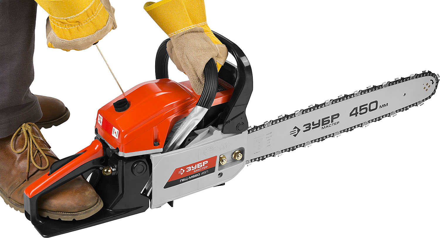 ЗУБР 2.1 кВт/2.86 л.с, 450 мм, пила цепная бензиновая ПБЦ-М560 45П Мастер купить по цене 8&nbsp;154 ₽ в интернет магазине ТЕХСАД