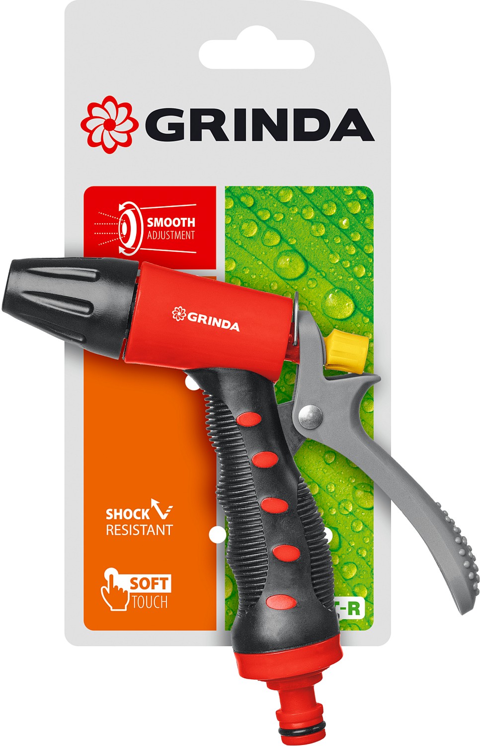 GRINDA плавная регулировка, пластиковый с TPR, курок сзади, пистолет поливочный T-R 8-427186 купить по цене 470 ₽ в интернет магазине ТЕХСАД