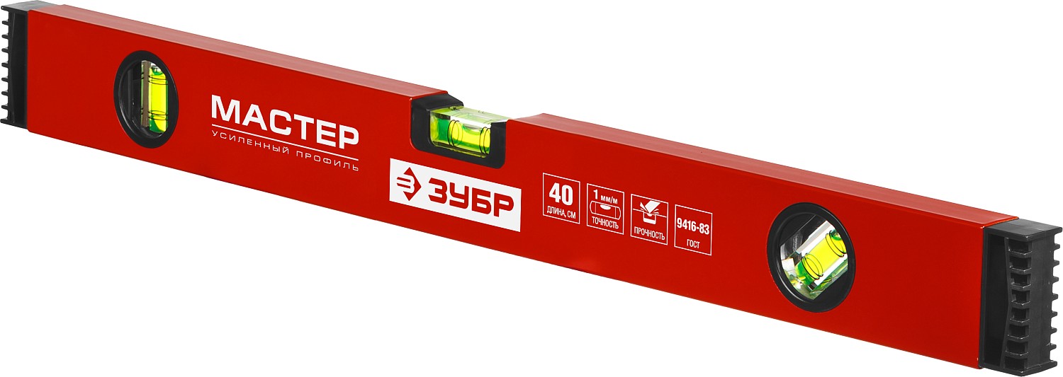ЗУБР 400 мм, уровень коробчатый 34584-040 Мастер купить по цене 251 ₽ в интернет магазине ТЕХСАД