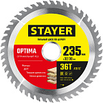 STAYER  235 x 32/30 мм, 36Т, диск пильный по дереву Optima 3681-235-32-36_z01 купить по цене 740 ₽ в интернет магазине ТЕХСАД