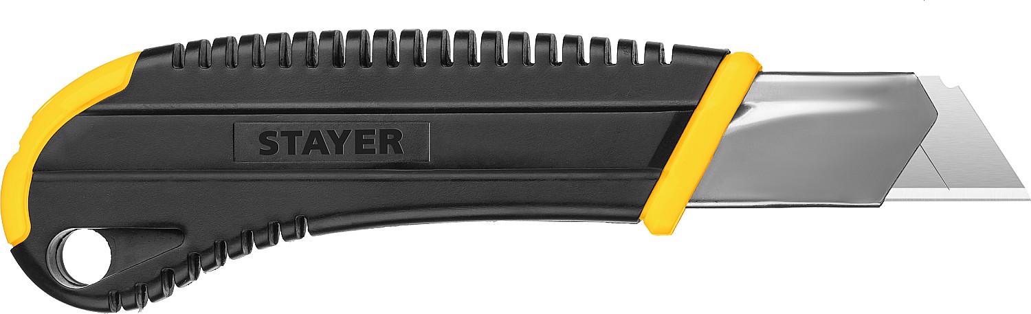 STAYER 25 мм, сегментированное лезвие, винтовой фиксатор, нож HERCULES-25 09141_z01 купить по цене 390 ₽ в интернет магазине ТЕХСАД