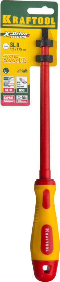 KRAFTOOL SL8х175 мм, отвертка высоковольтная 250083-8.0-175 купить по цене 570 ₽ в интернет магазине ТЕХСАД