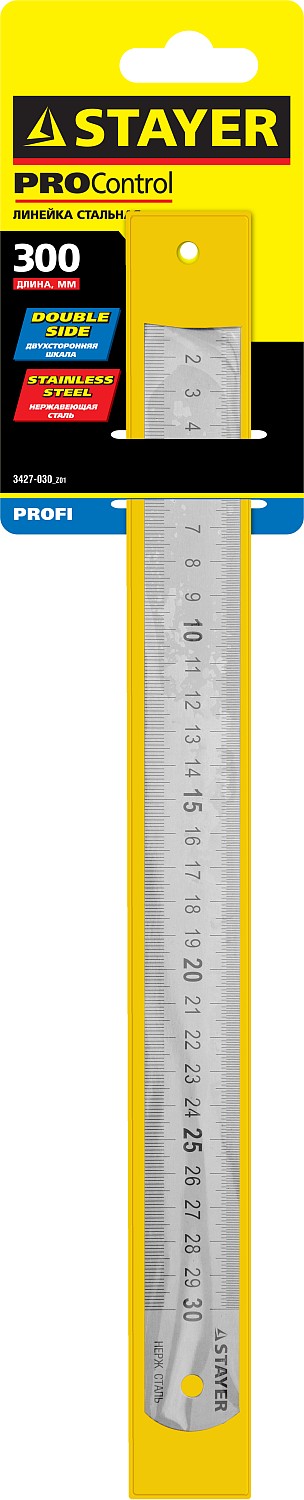STAYER 0.3 м х 28 х 0.7 мм, линейка стальная 3427-030_z01 Professional купить по цене 176 ₽ в интернет магазине ТЕХСАД