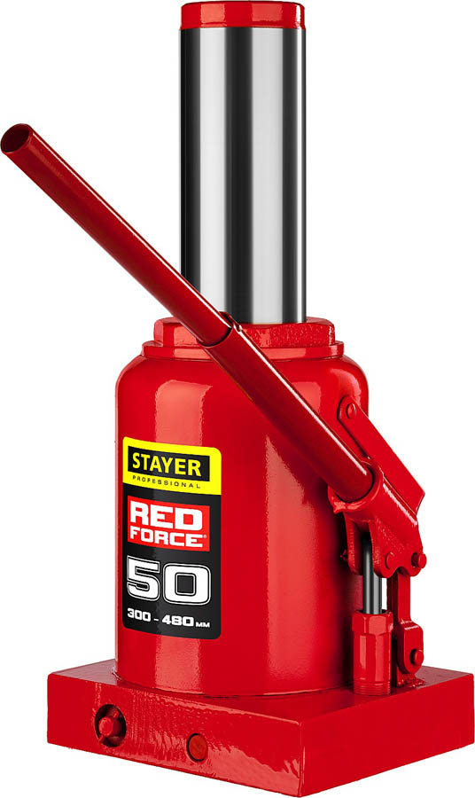 STAYER 50 т, 300-480 мм, домкрат бутылочный гидравлический RED FORCE 43160-50_z01 Professional купить по цене 12&nbsp;700 ₽ в интернет магазине ТЕХСАД