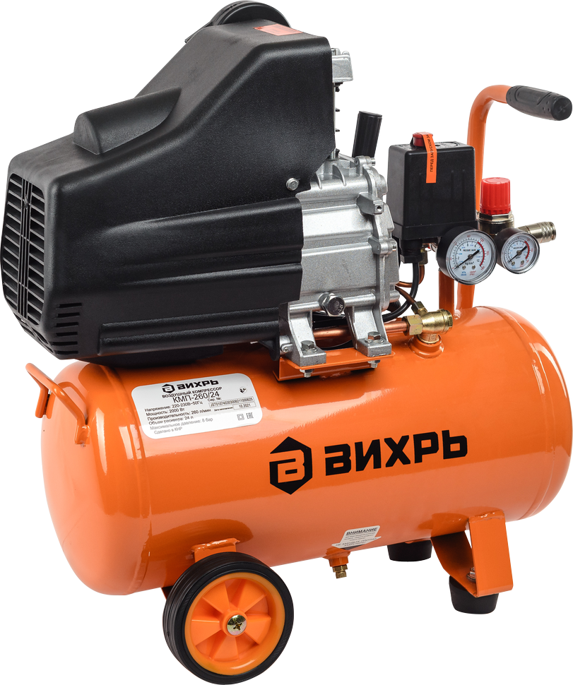 Компрессор ВИХРЬ КМП-260/24 купить по цене 13&nbsp;490 ₽ в интернет магазине ТЕХСАД