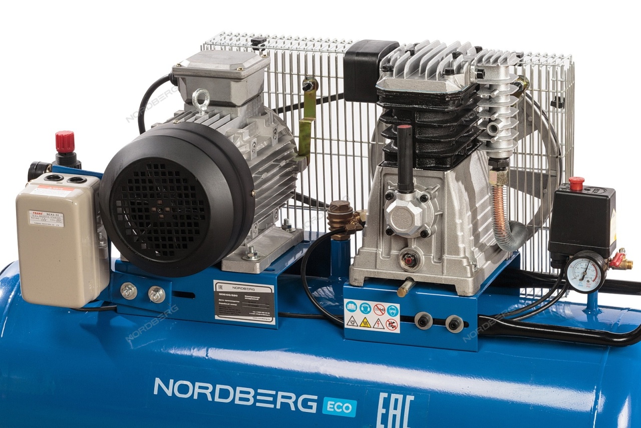 Компрессор поршневой, ременной NORDBERG NCE100/520 купить по цене 57&nbsp;695 ₽ в интернет магазине ТЕХСАД