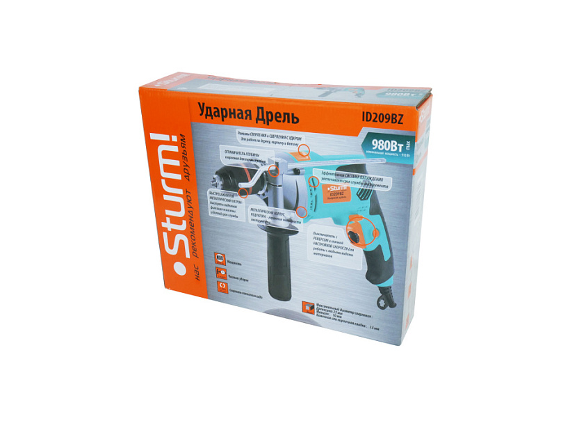 Дрель ударная Sturm! ID209BZ купить по цене 5&nbsp;450 ₽ в интернет магазине ТЕХСАД