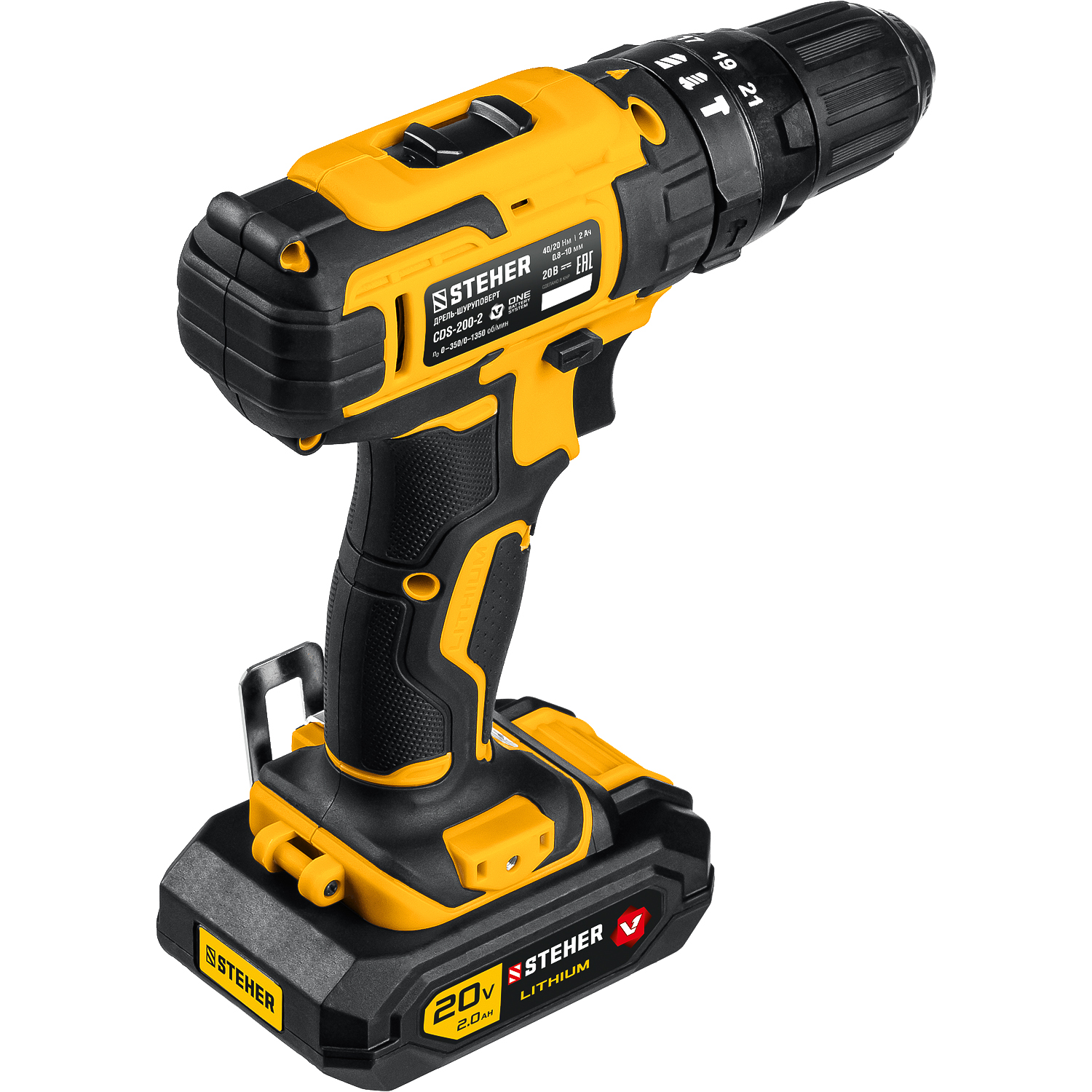 STEHER 20 В, 2 АКБ (2Ач), в кейсе, ударная дрель-шуруповерт CDS-200-2 купить по цене 7&nbsp;670 ₽ в интернет магазине ТЕХСАД