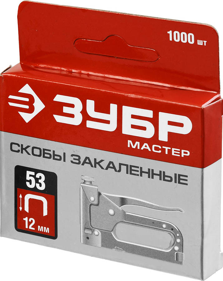 ЗУБР скобы тип 53 (A / 10 / JT21), 12 мм, 1000 шт., скобы тонкие закаленные 31625-12 Мастер купить по цене 86 ₽ в интернет магазине ТЕХСАД