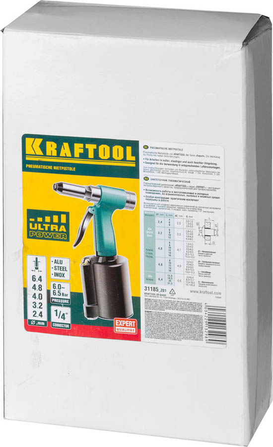 KRAFTOOL 2.4-6.4 мм, заклепочник пневматический INDUSTRIE-PNEUMO 31185_z01 купить по цене 9&nbsp;636 ₽ в интернет магазине ТЕХСАД