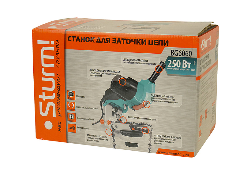 Заточной станок для пильных цепей Sturm! BG6060 купить по цене 5&nbsp;690 ₽ в интернет магазине ТЕХСАД