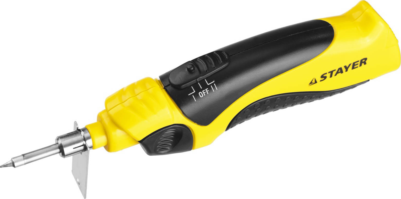 STAYER 8 Вт, 4.5 В, 3xAA, электропаяльник беспроводной 55409 Professional купить по цене 799 ₽ в интернет магазине ТЕХСАД