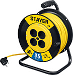 STAYER 50 м, 3500 Вт, ПВС 2х1.5, силовой удлинитель на катушке S 215 55072-50 купить по цене 4&nbsp;170 ₽ в интернет магазине ТЕХСАД