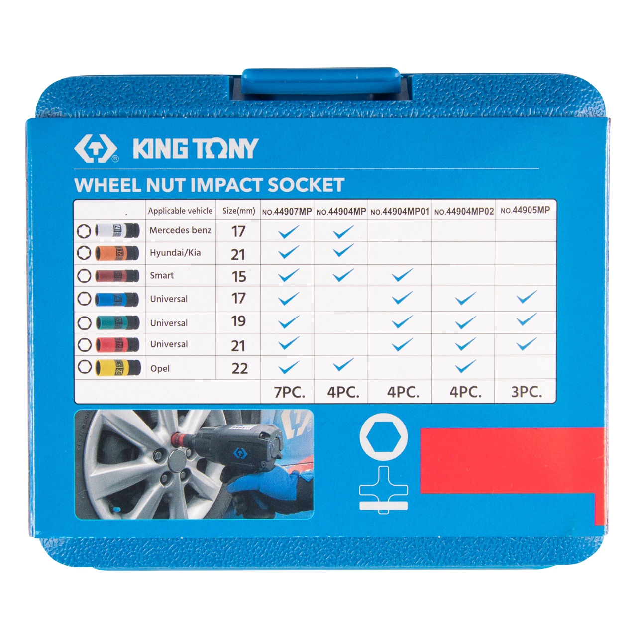 Набор ударных глубоких торцевых головок 1/2'', шестигранные, 17, 19, 21 мм KING TONY 44905MP купить по цене 2&nbsp;220 ₽ в интернет магазине ТЕХСАД