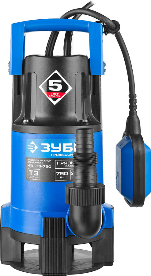 ЗУБР 750 Вт, 230 л/мин, насос погружной дренажный для грязной воды НПГ-Т3-750 Профессионал купить по цене 7&nbsp;200 ₽ в интернет магазине ТЕХСАД